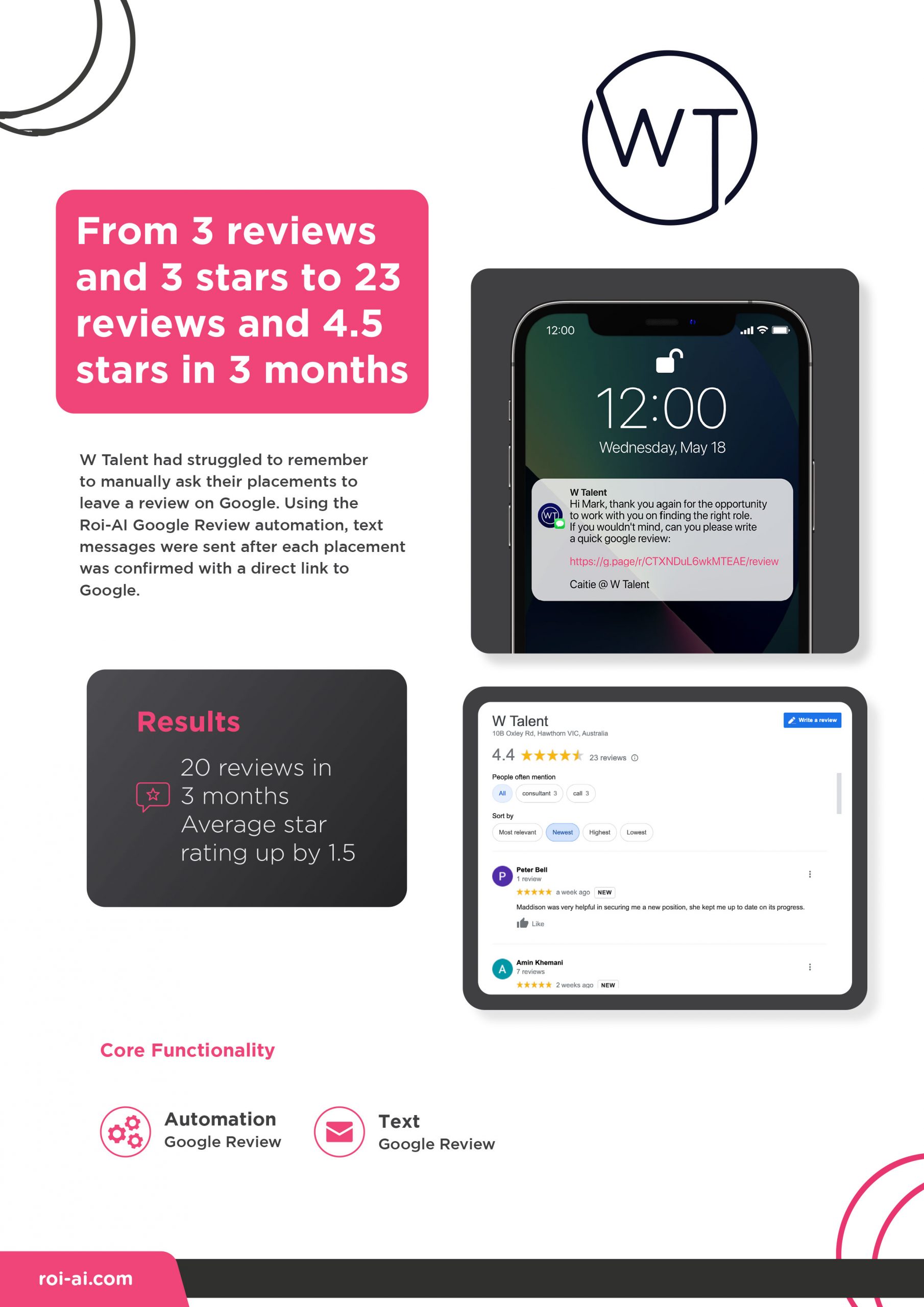 W Talent Google Review